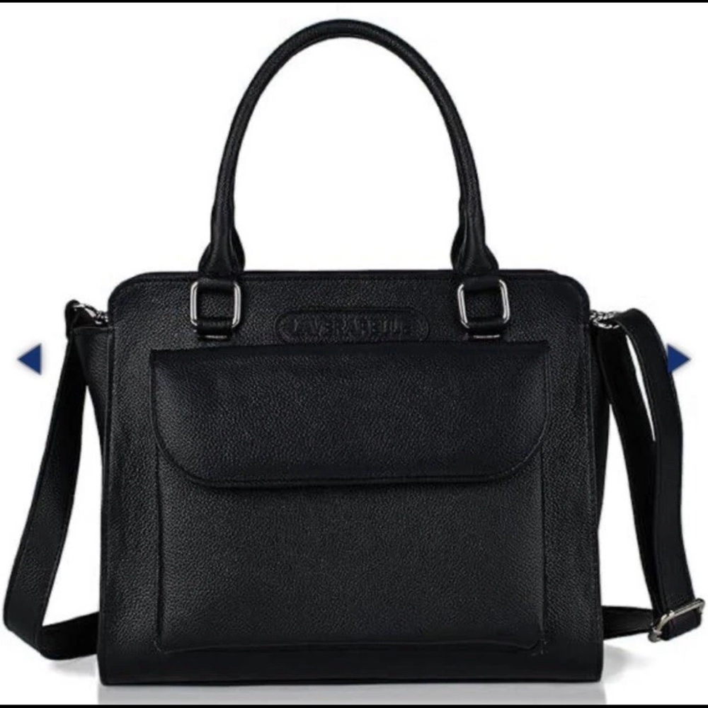 Laverapelle 2428004 Women’s Belladona Leather Crossbody Shoulder Bag Black